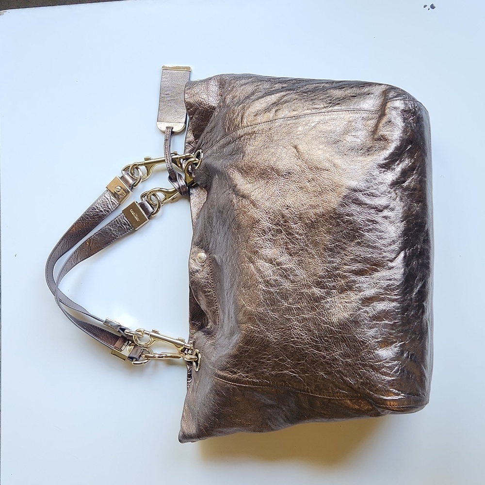 Jimmy Choo Large Metallic Shoulder / Hobo Bag